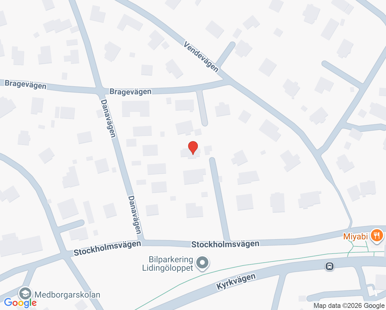 Karta till Tandläkare Elisabeth Himmelstrand, Lidingö stad