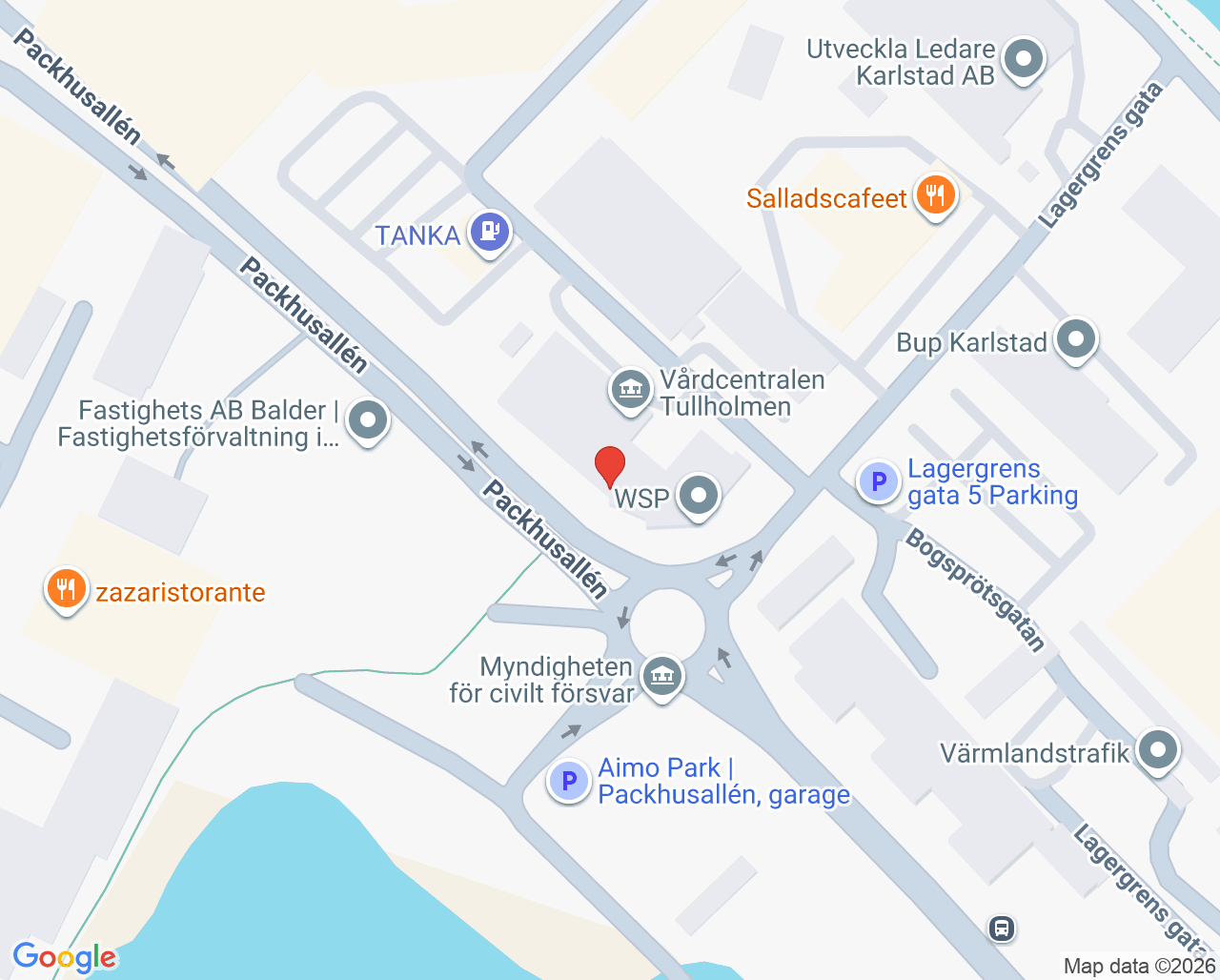 Karta till Provtagning vårdcentralen Tullholmen Karlstad