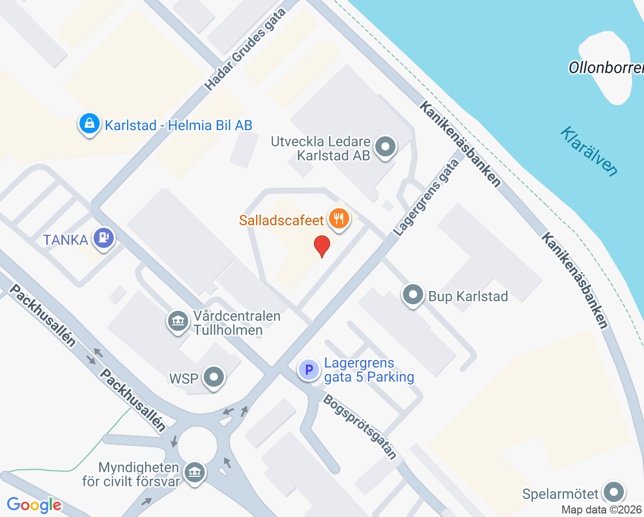 Karta till Centrum för tidiga insatser, Karlstad