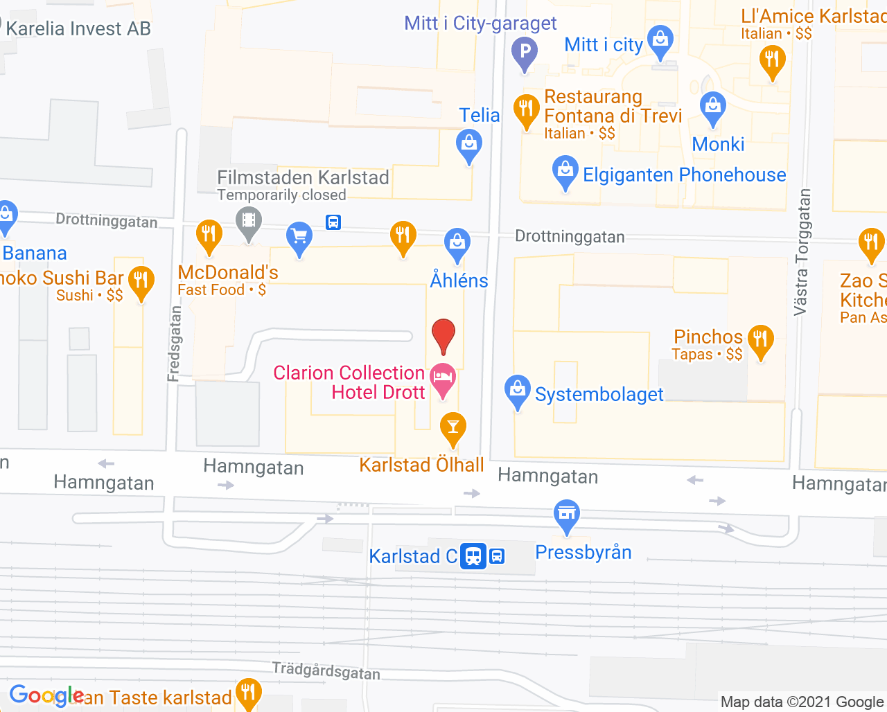 Karta till Tingvallapraktiken Alexandra Karlsén, Karlstad
