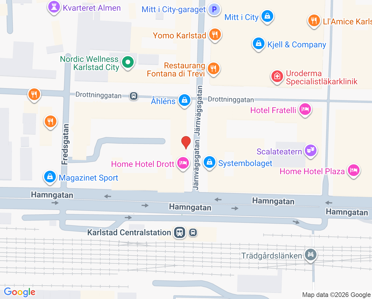 Karta till Tingvallapraktiken Karin Ericsson, Karlstad