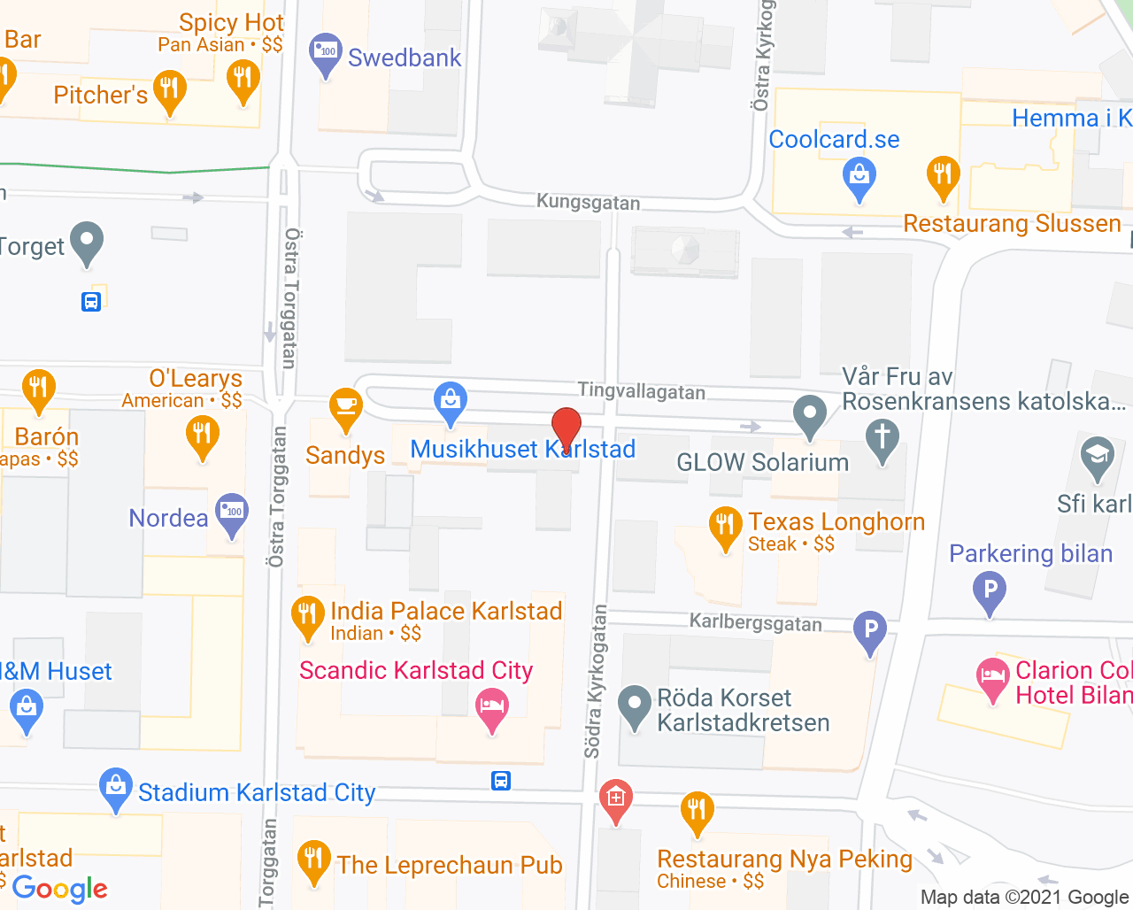 Karta till Gynekologisk cellprovtagning Åttkanten Karlstad, Södra Kyrkogatan 11, Karlstad