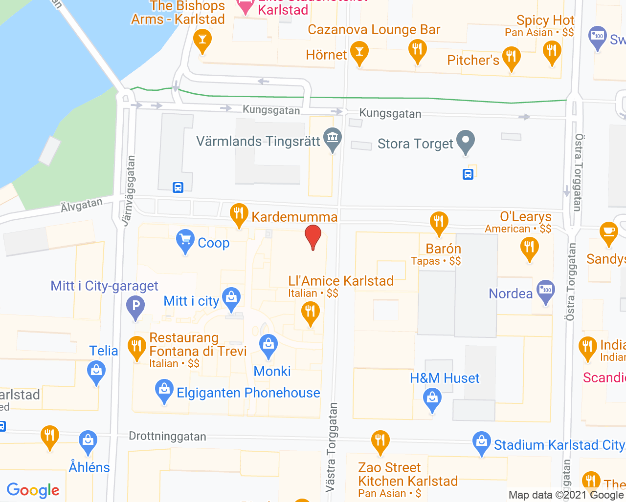 Karta till Mitander Tandvård, Karlstad