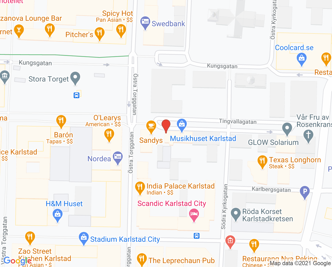 Karta till Tandläkare Lisbeth Engström, Karlstad