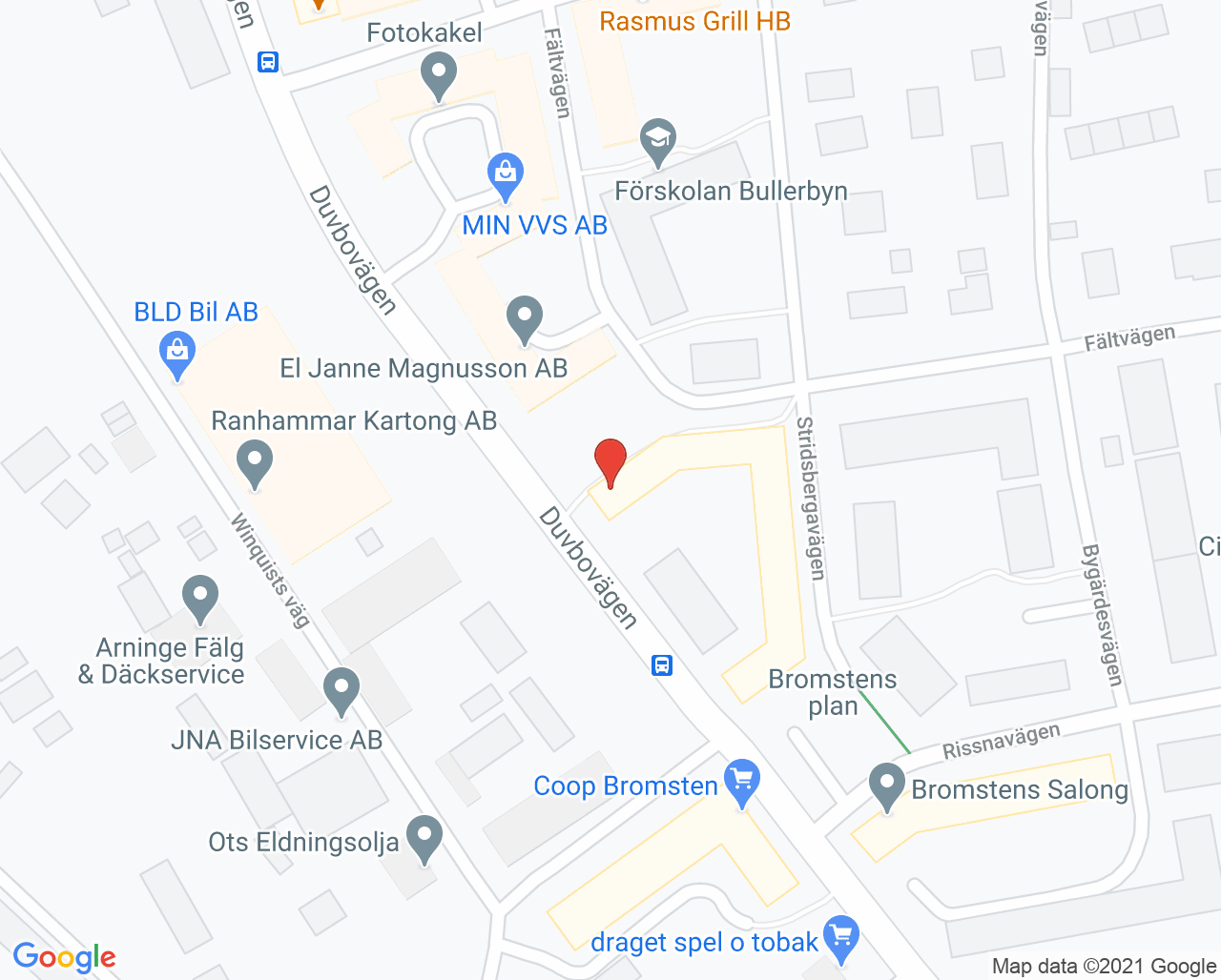 Karta till BA Dental Tandvård Bromsten