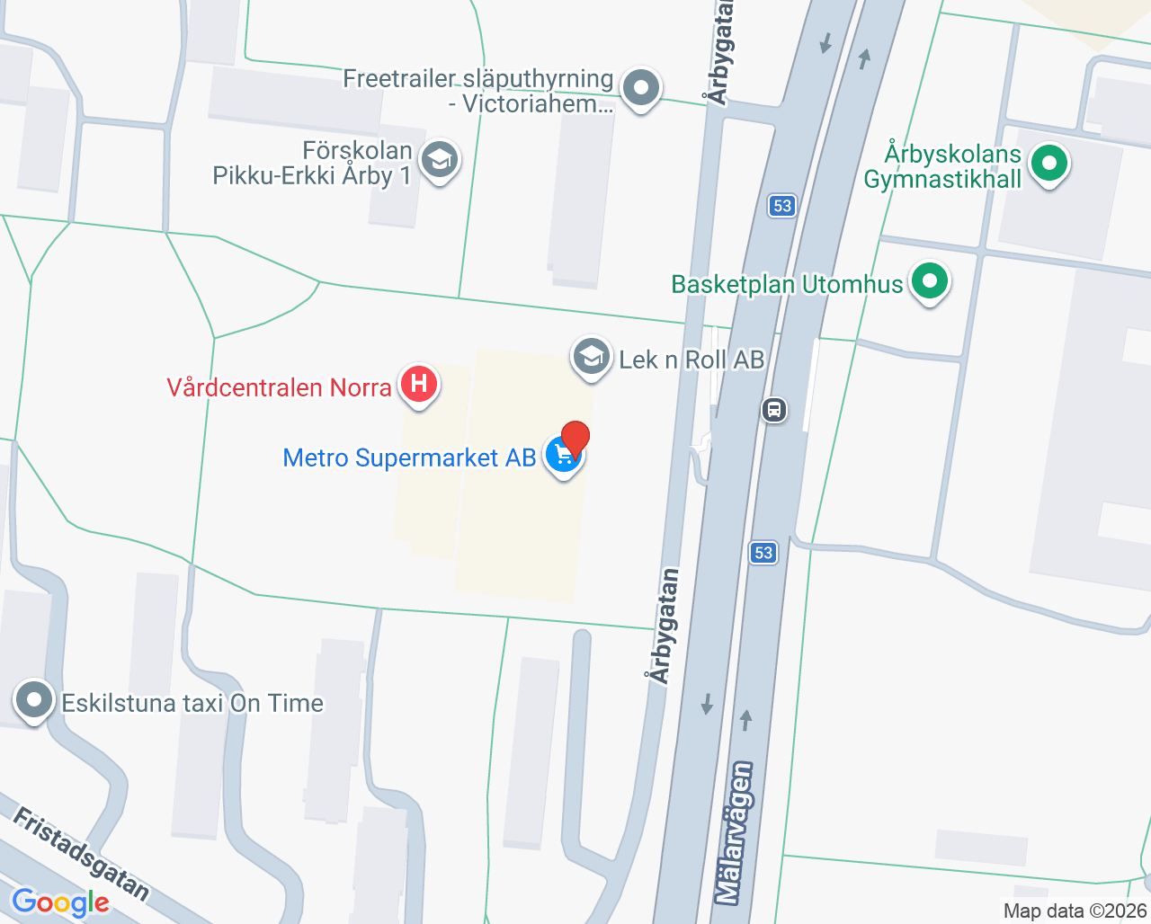 Karta till Distriktssköterskemottagningen Vårdcentralen Norra Eskilstuna, Vårdcentralen Norra Eskilstuna