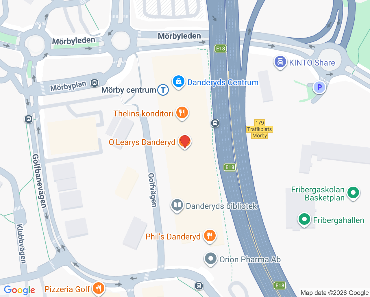 Karta till Danderyds öron näs och halsklinik, Danderyd