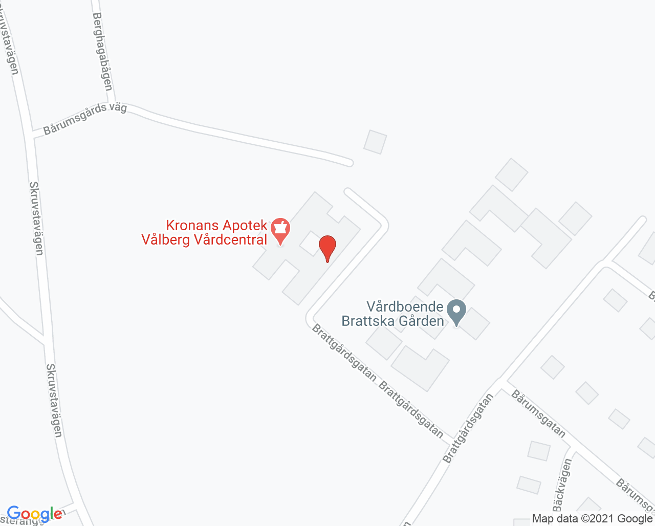 Karta till Vålbergs Tandvård, Vålberg