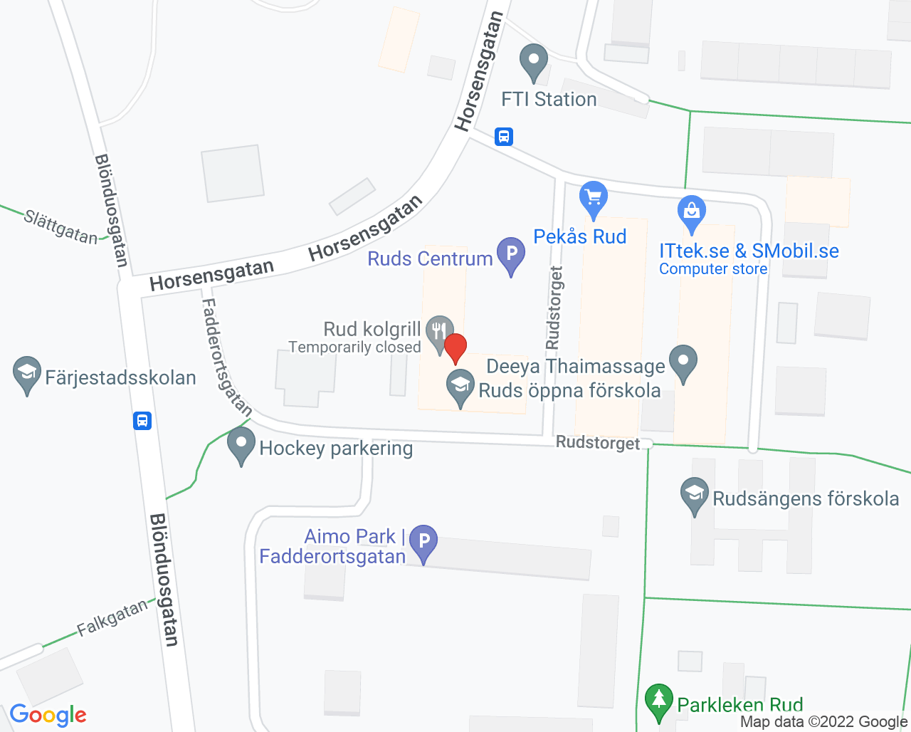 Karta till Gynekologisk cellprovtagning Rud, Karlstad