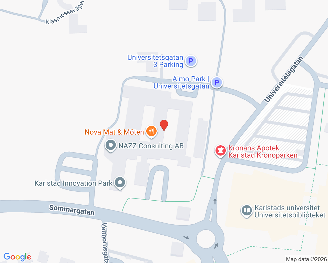 Karta till Provtagning vårdcentralen Kronoparken Karlstad