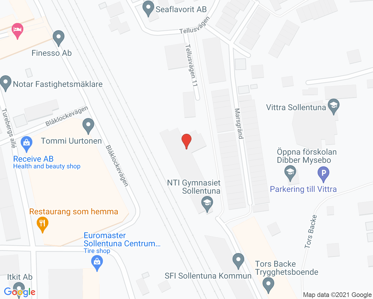 Karta till Fysioterapi Sollentuna - OMT Stockholm Specialiserad fysioterapi