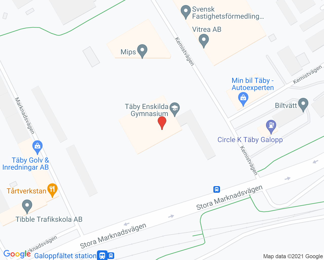 Karta till Täby Rehab Center - Marie Enoksson, Täby