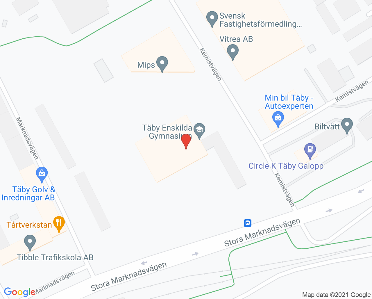 Karta till Täby Rehab Center - Annica Bengtsson Stokken, Täby