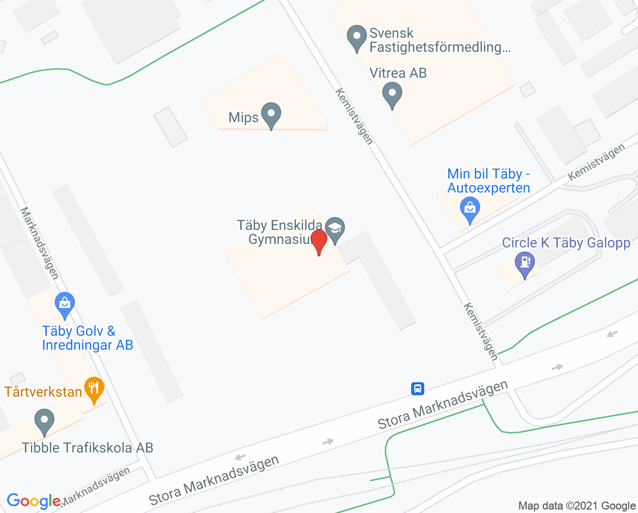 Karta till Täby Rehab Center - Charlotta Wahlstedt, Täby