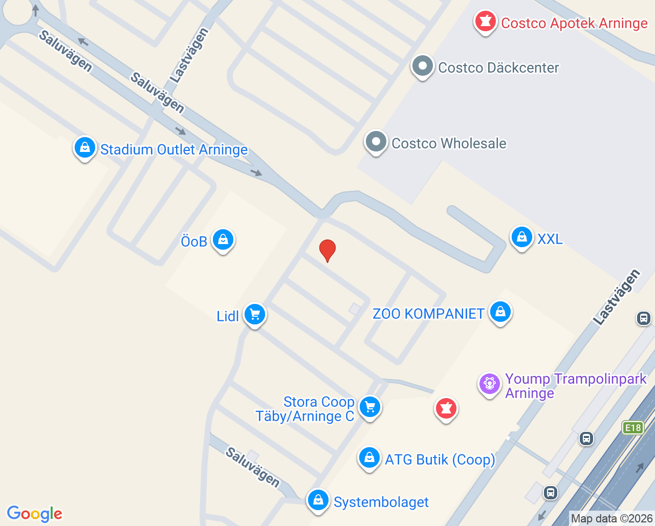 Karta till Apoteket Arninge Station Doktor24 Vaccinationsmottagning, Täby