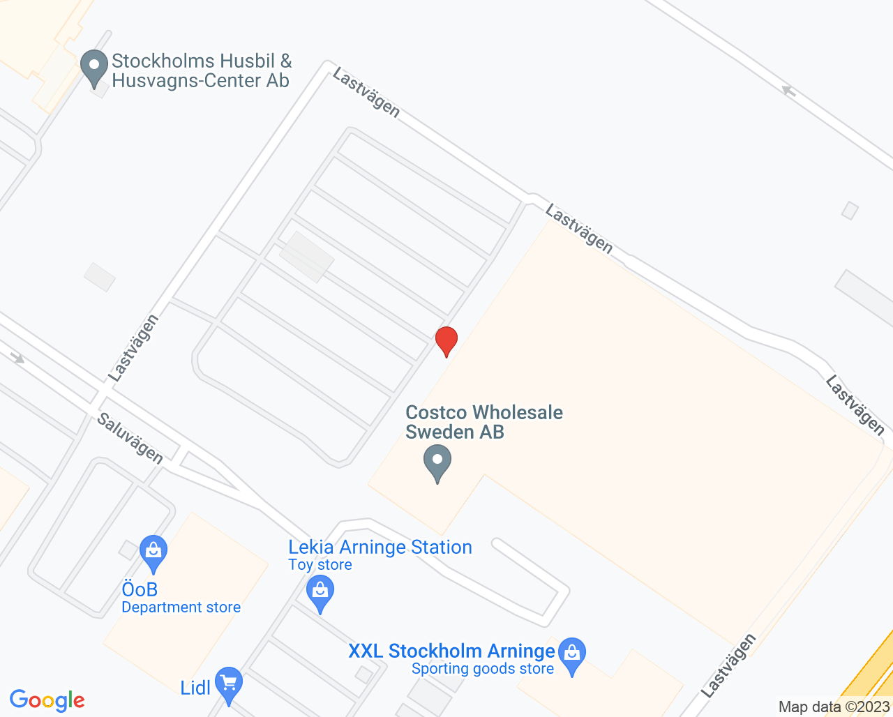 Karta till Costco Wholesale Hörselcenter, Täby
