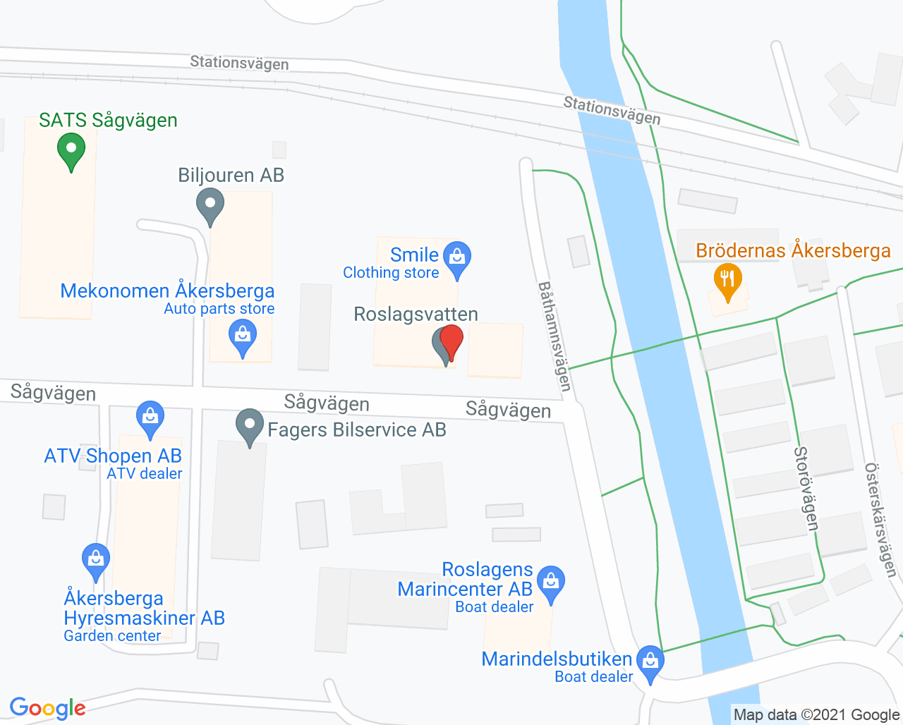 Karta till Stockholm Norr Fysio & Gym - Sax Fysioterapi Spec fysioterapi, Österåker