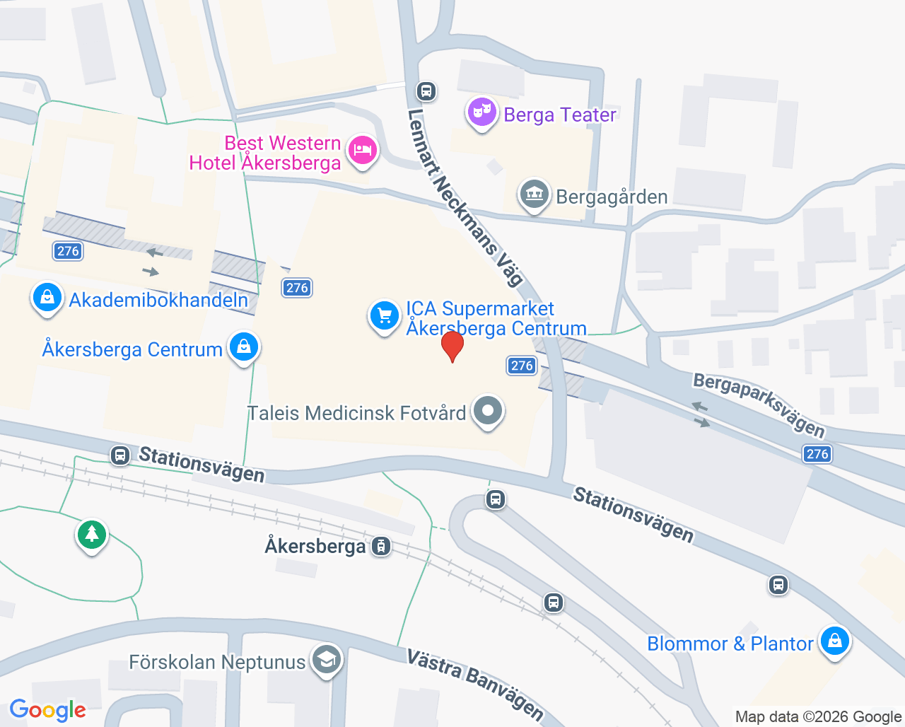 Karta till VaccinDirekt Åkersberga Centrum