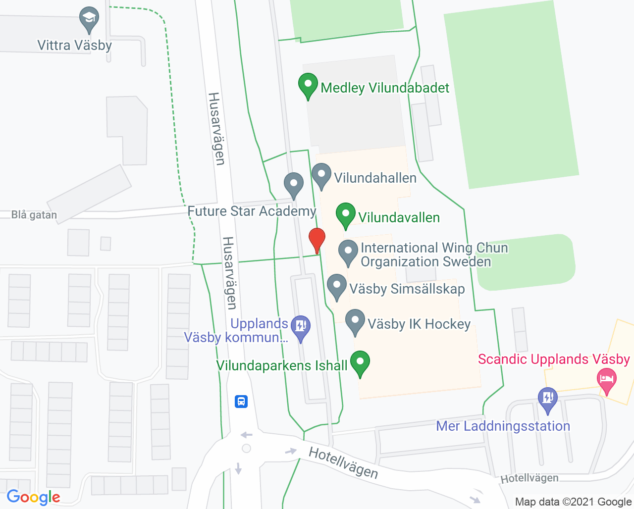 Karta till Medley Vilundabadet - Kero Stine Nuland Mwasha, Upplands Väsby