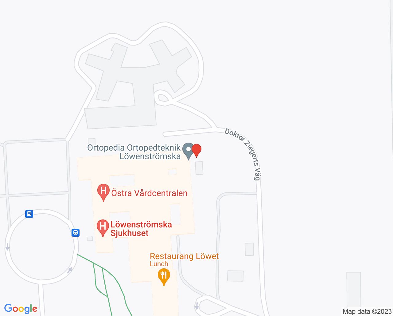 Karta till Ortopedia Ortopedteknik - Löwenströmska Sjukhuset, Upplands Väsby