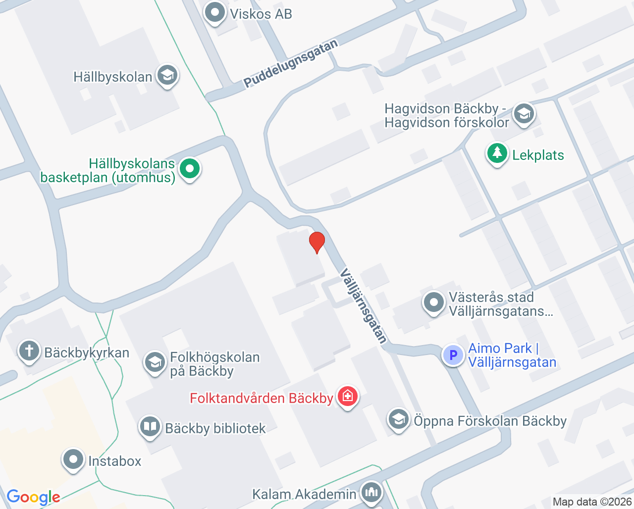 Karta till Fina Foten Västerås