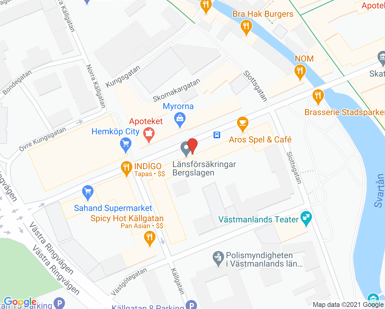 Karta till Praktikertjänst Västerås Tandvård, Västerås