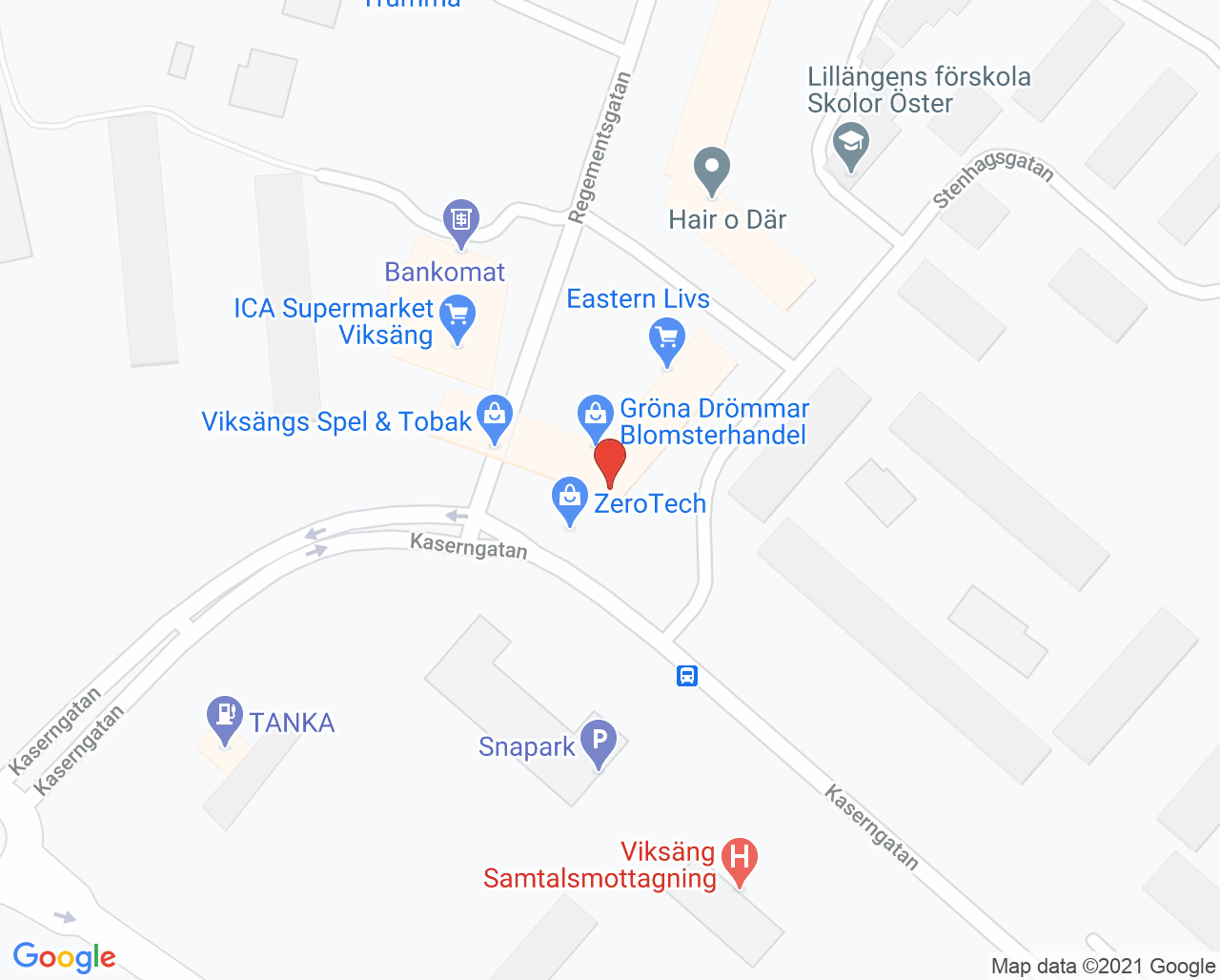 Karta till Viksäng vaccinationsmottagning, Västerås