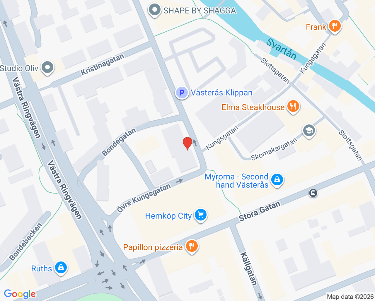 Karta till Specialisttandläkare Johan Bark, Västerås