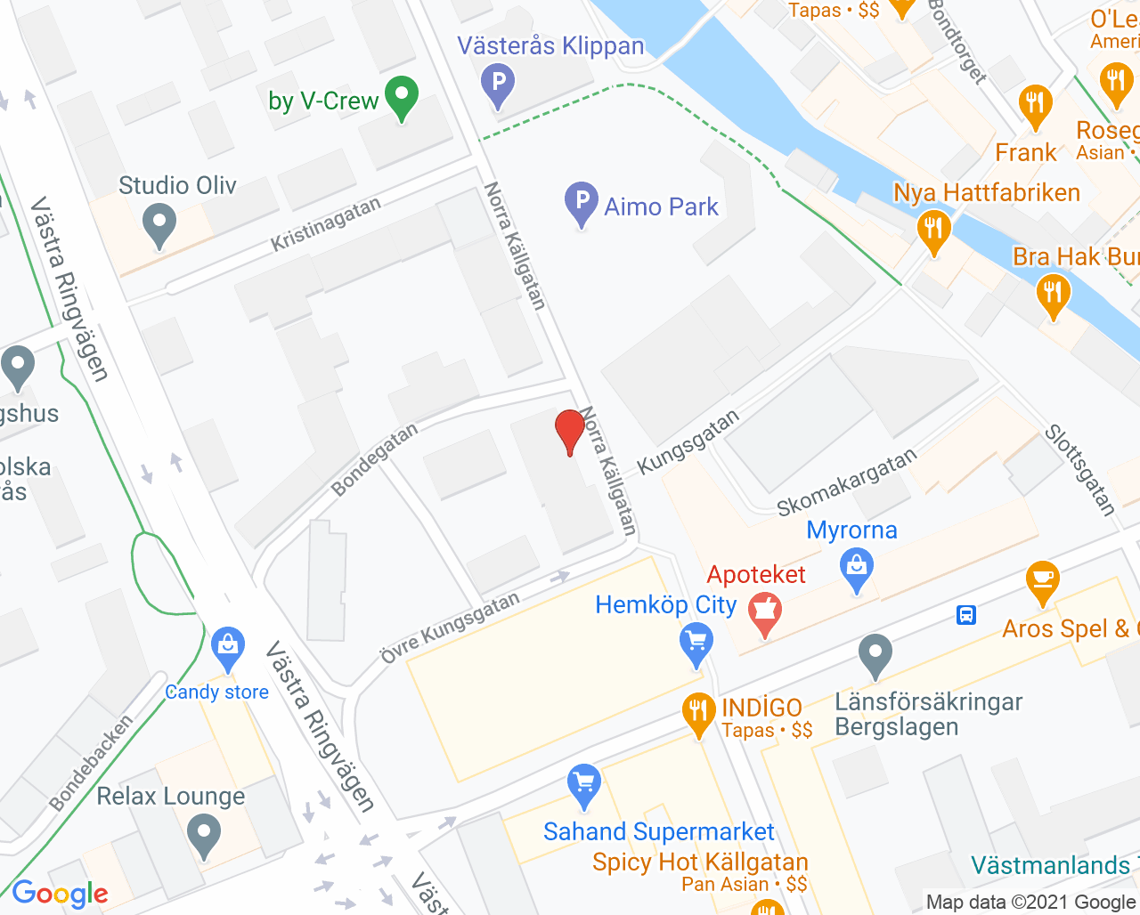 Karta till Tandläkare Peter Stenmark, Västerås
