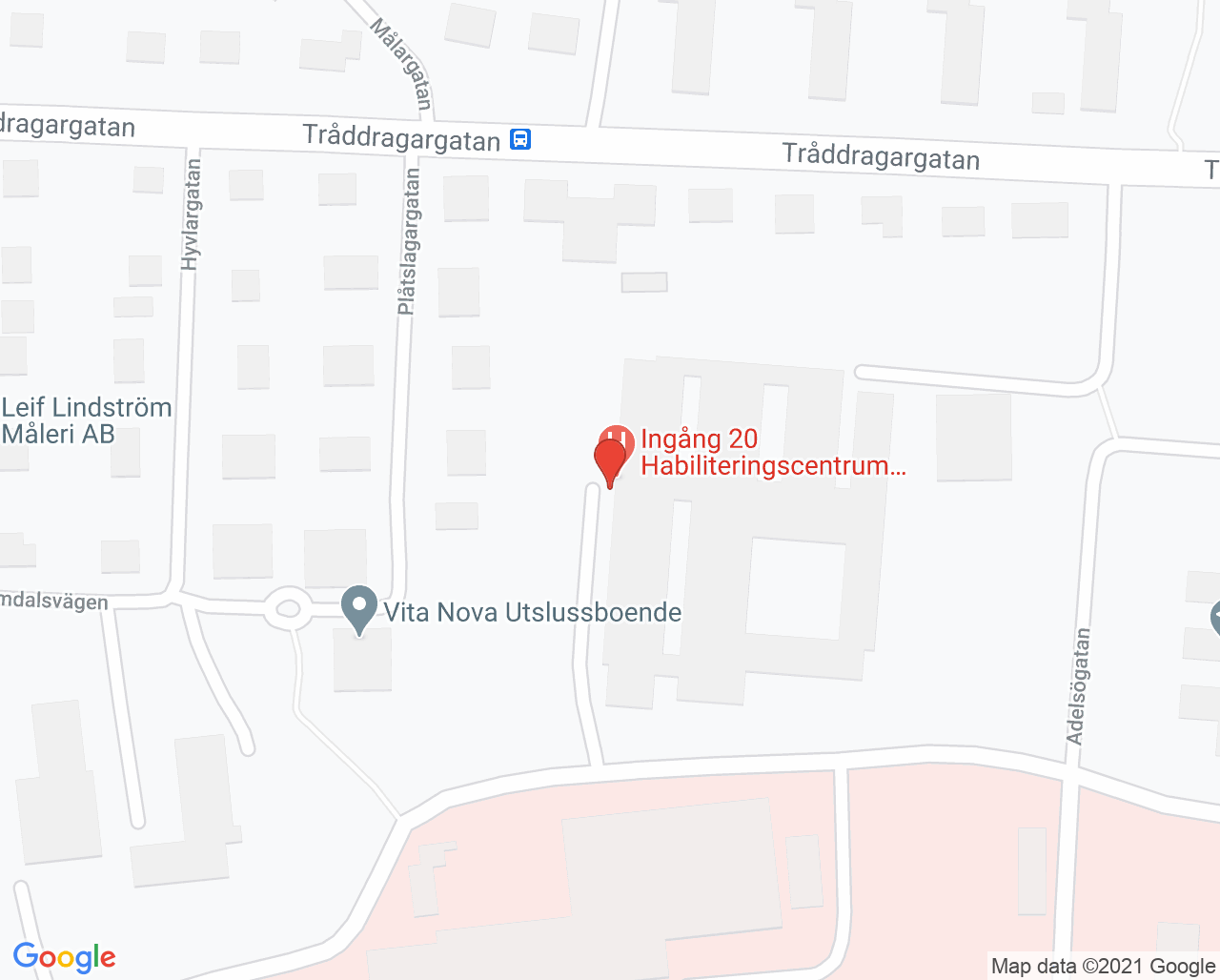 Karta till Habiliteringen Västerås autism, Habiliteringscentrum Västmanland