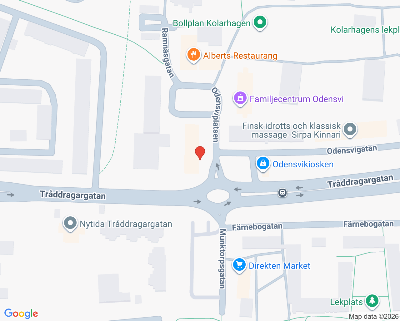 Karta till Malins fotvård, Västerås