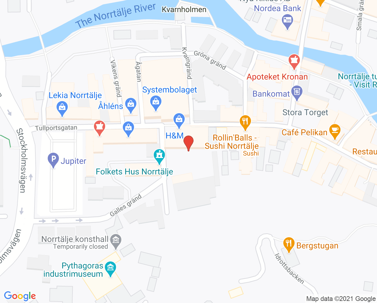 Karta till Psykiatrimottagning unga vuxna, Norrtälje Tiohundra