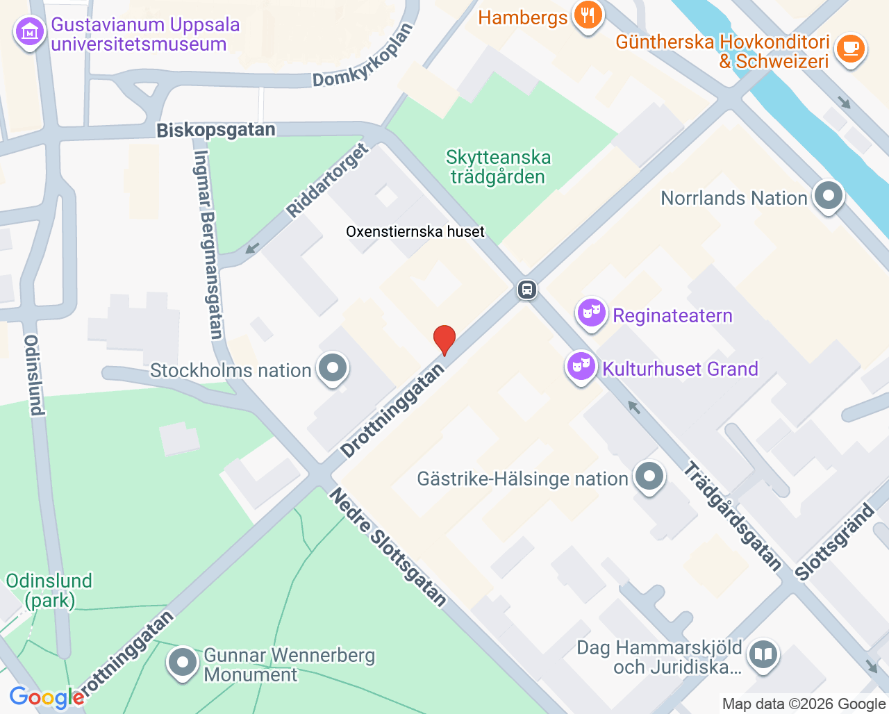 Karta till Davoud Amiri läkarmottagning, Uppsala