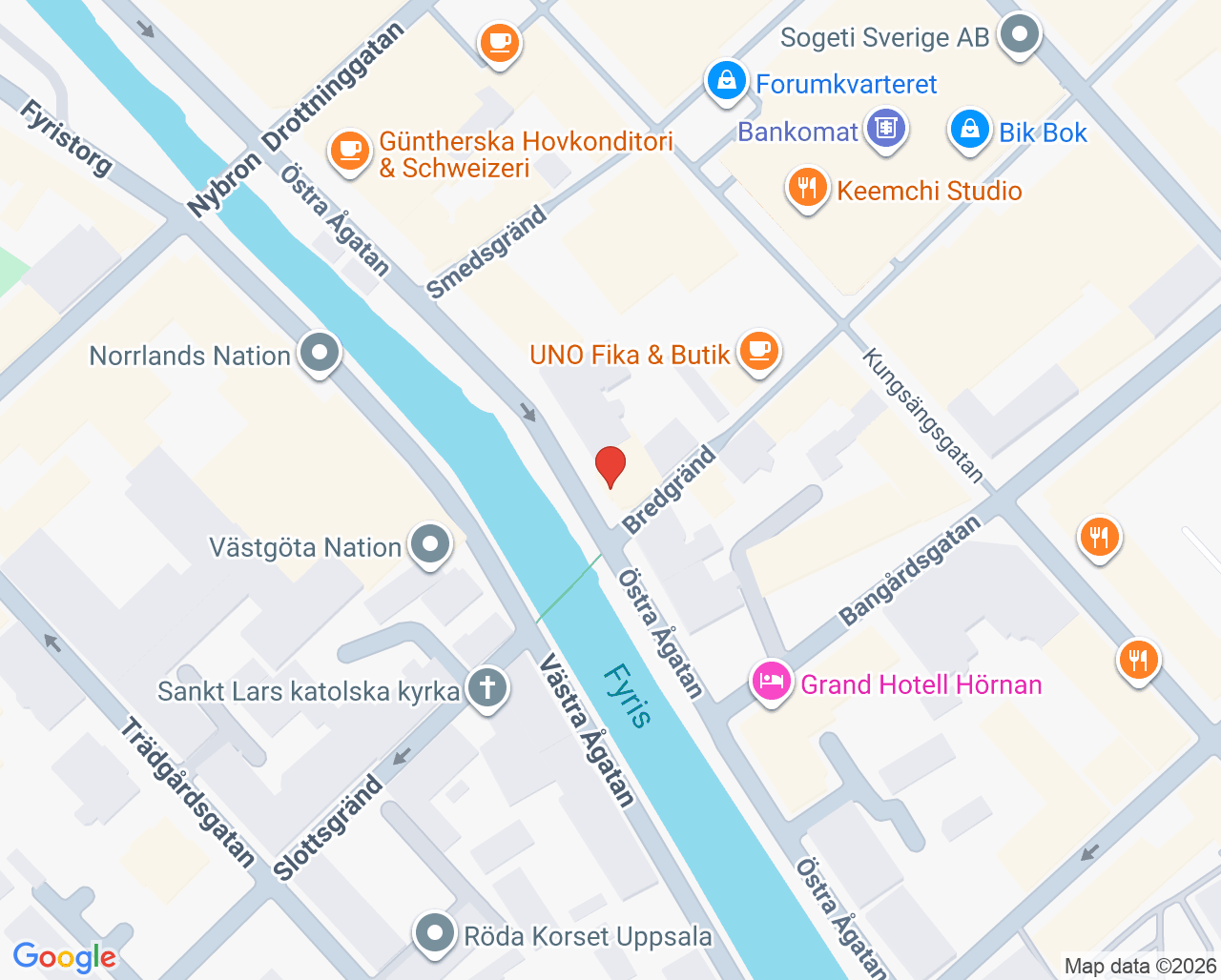 Karta till B-Ms Tandhälsovård AB, Uppsala