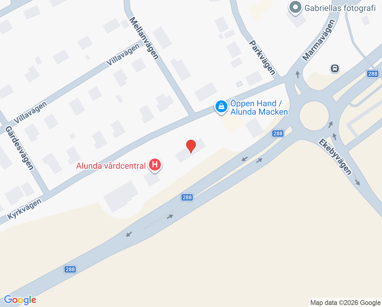 Karta till Barnavårdscentral Alunda