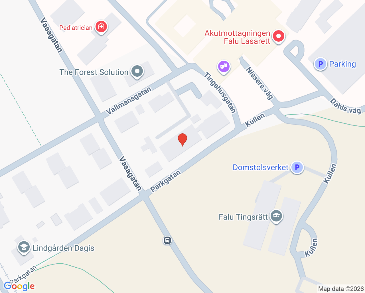 Karta till Traumacenter Dalarna