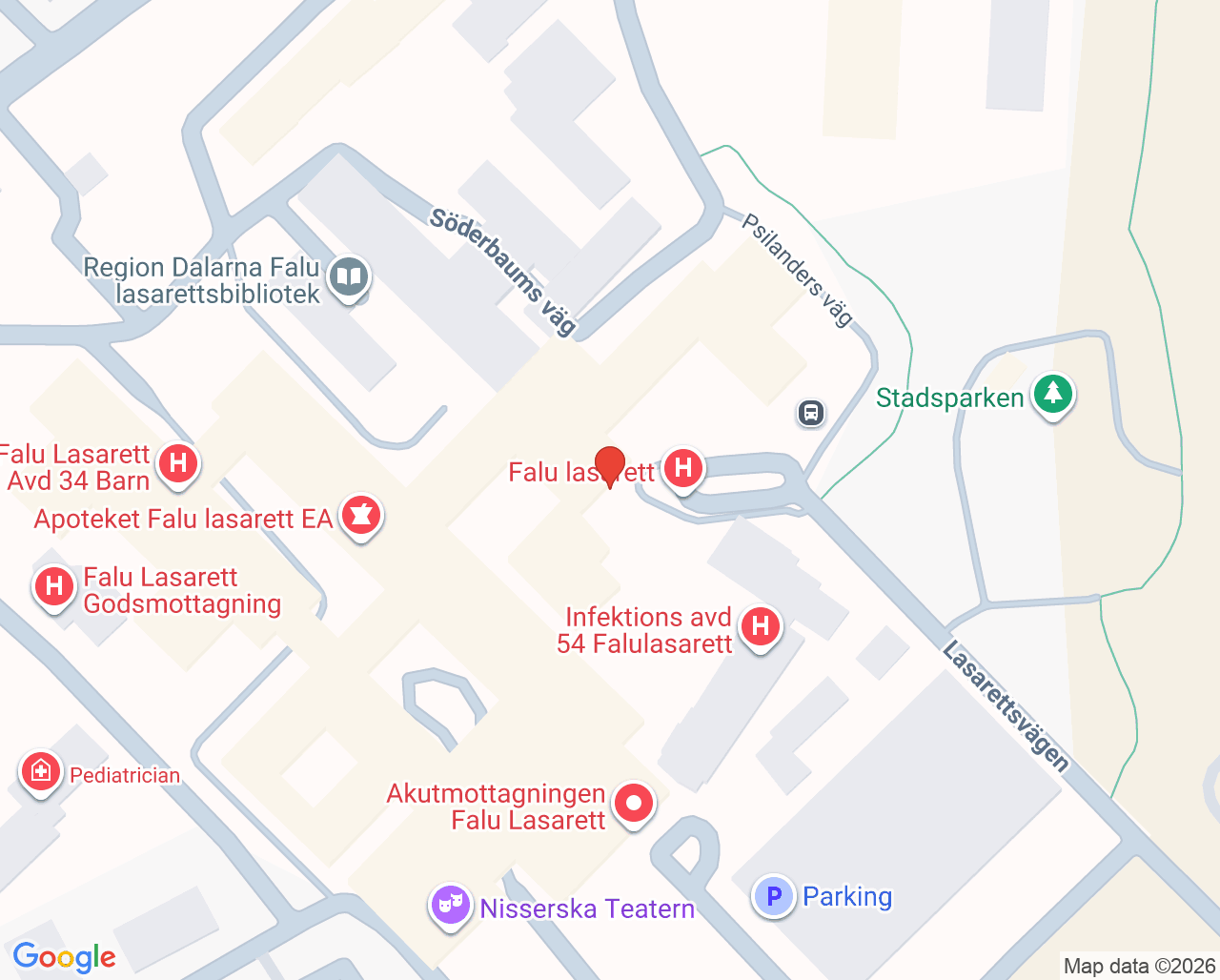 Karta till Neurofysiologiskt laboratorium Falun
