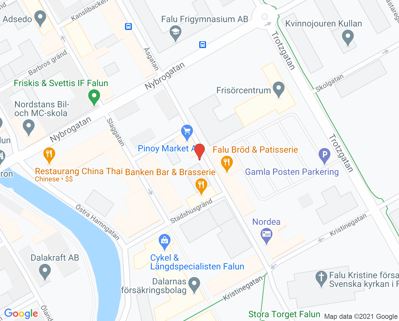 Karta till Stenhamre Tandvård, Falun