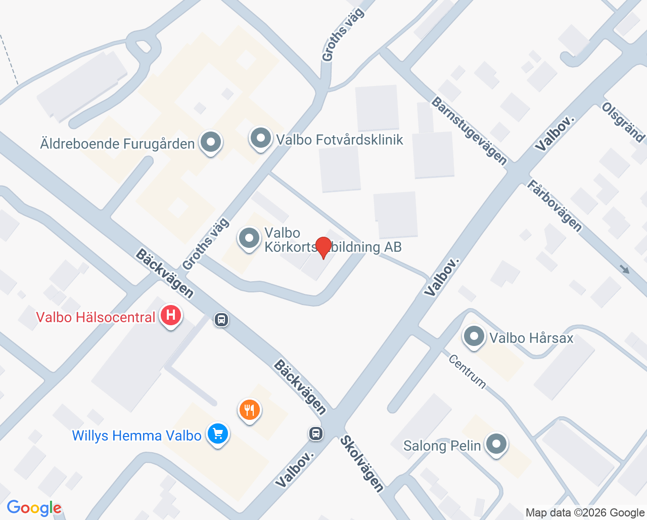 Karta till Folktandvården Valbo