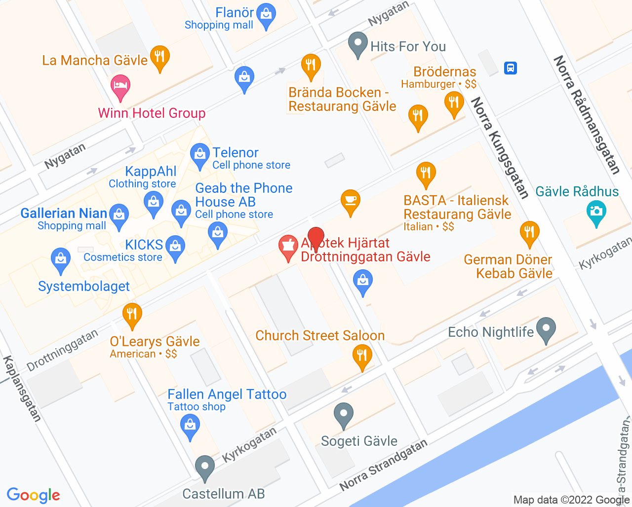 Karta till Dina Tandläkare, Gävle
