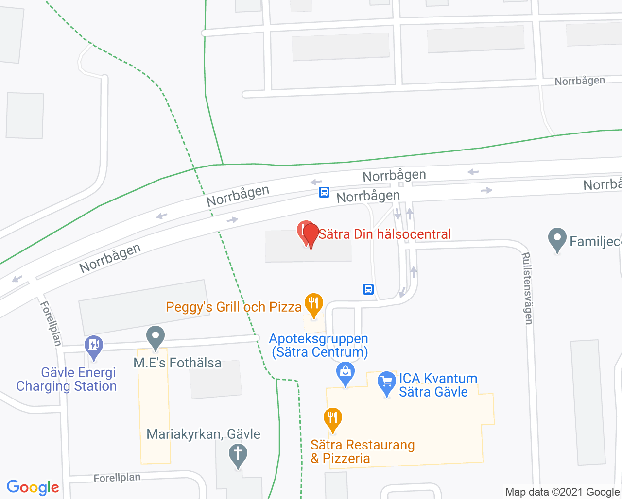 Karta till Folktandvården Sätra