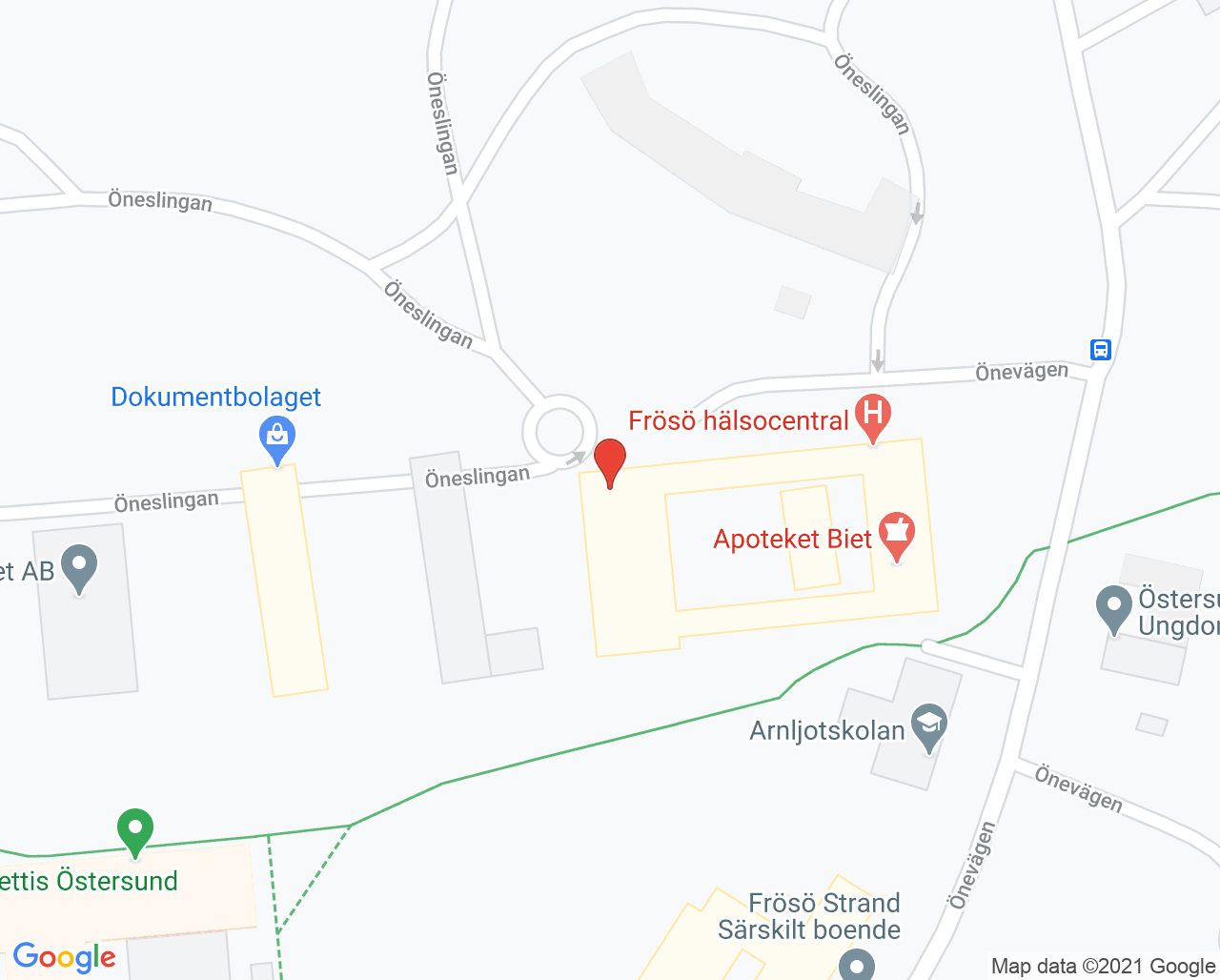 Karta till Nationellt center för Rett syndrom och närliggande diagnoser