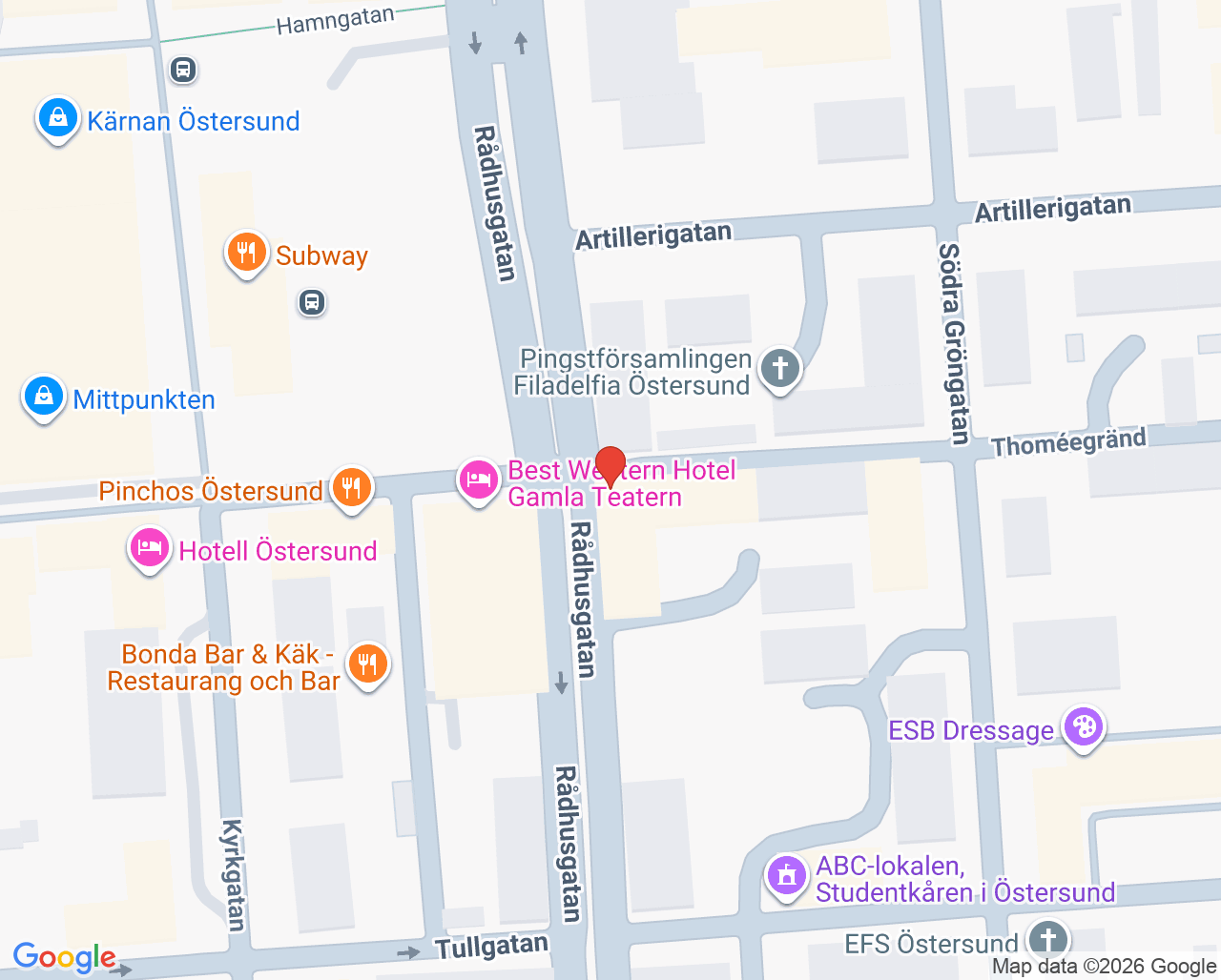 Karta till Tandläkare Fredrik Olsson, Östersund