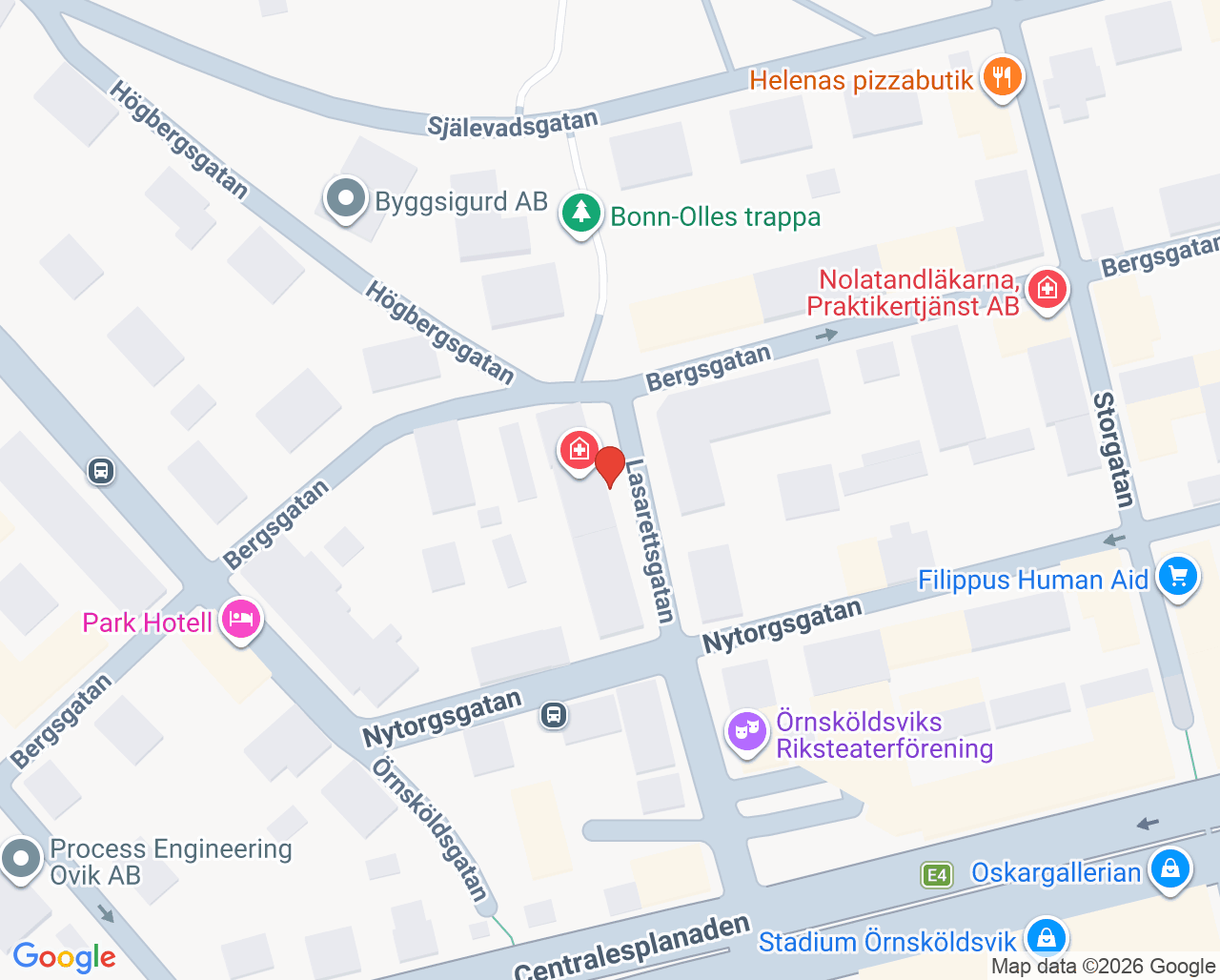 Karta till Tandläkare Per Markgren, Örnsköldsvik