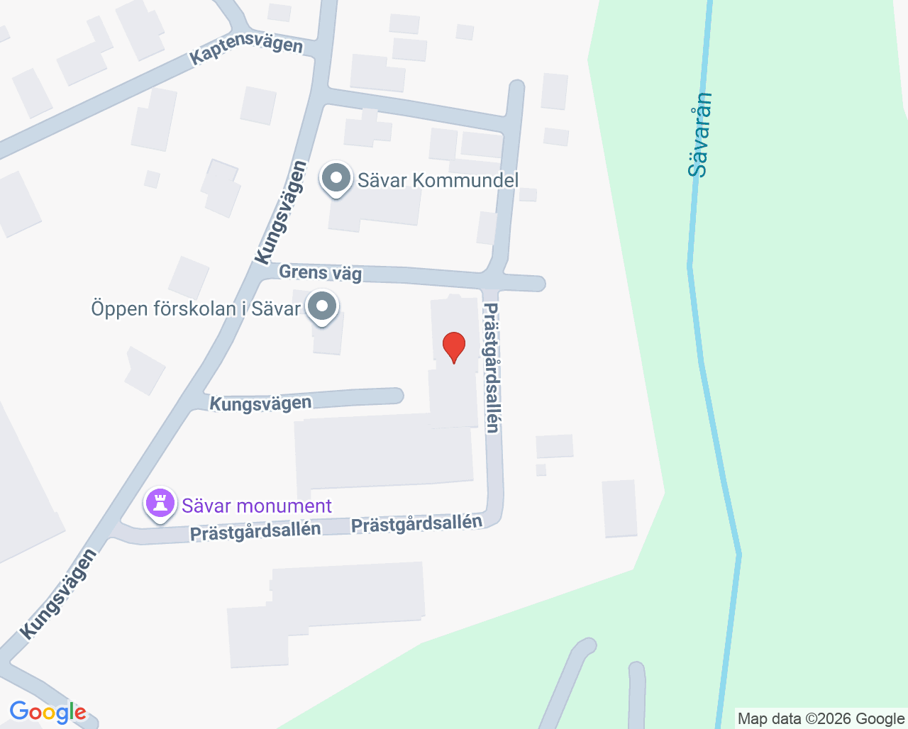 Karta till Sävar hälsocentral