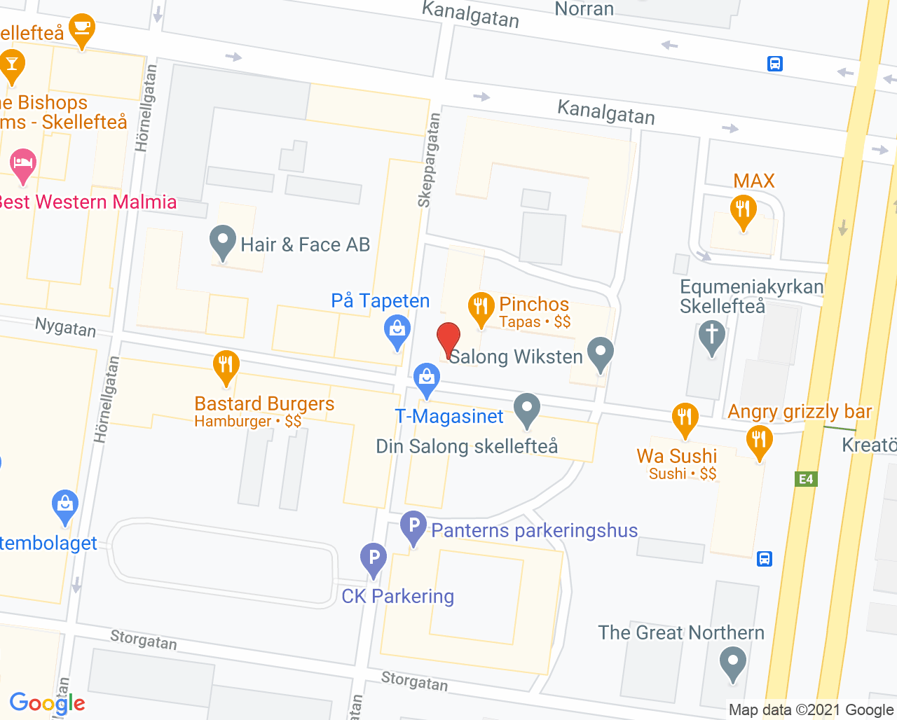 Karta till Odentandläkarna, Skellefteå