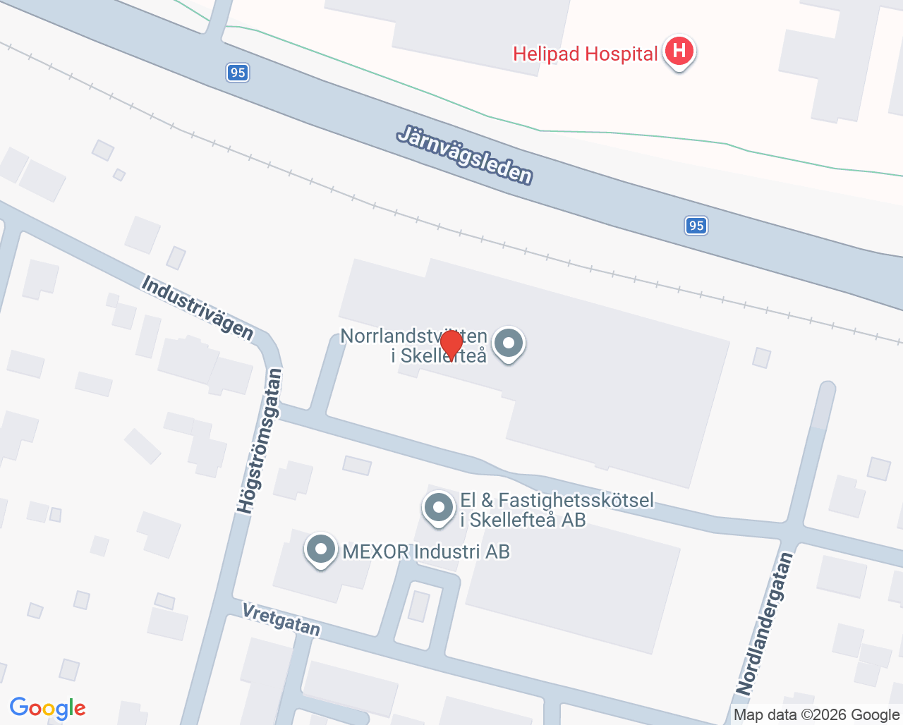 Karta till Psykiatrisk mottagning unga vuxna Skellefteå