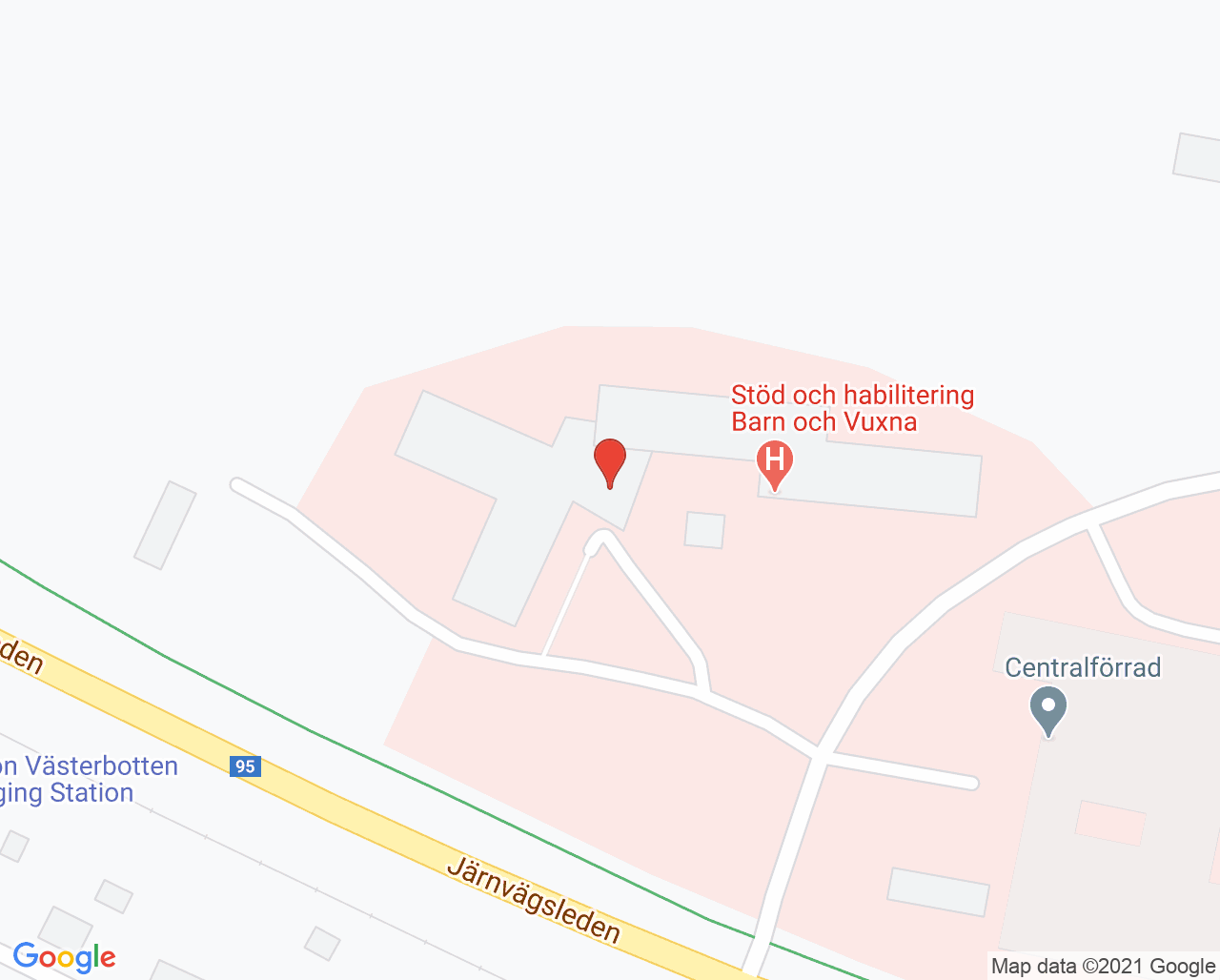Karta till Vaccinationscentrum Skellefteå