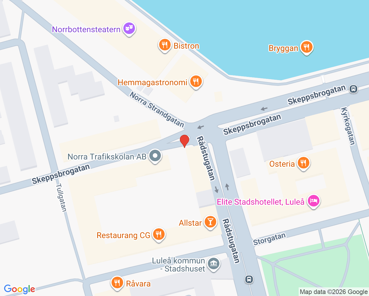 Karta till Praktikertjänst Flora Tandvård, Luleå