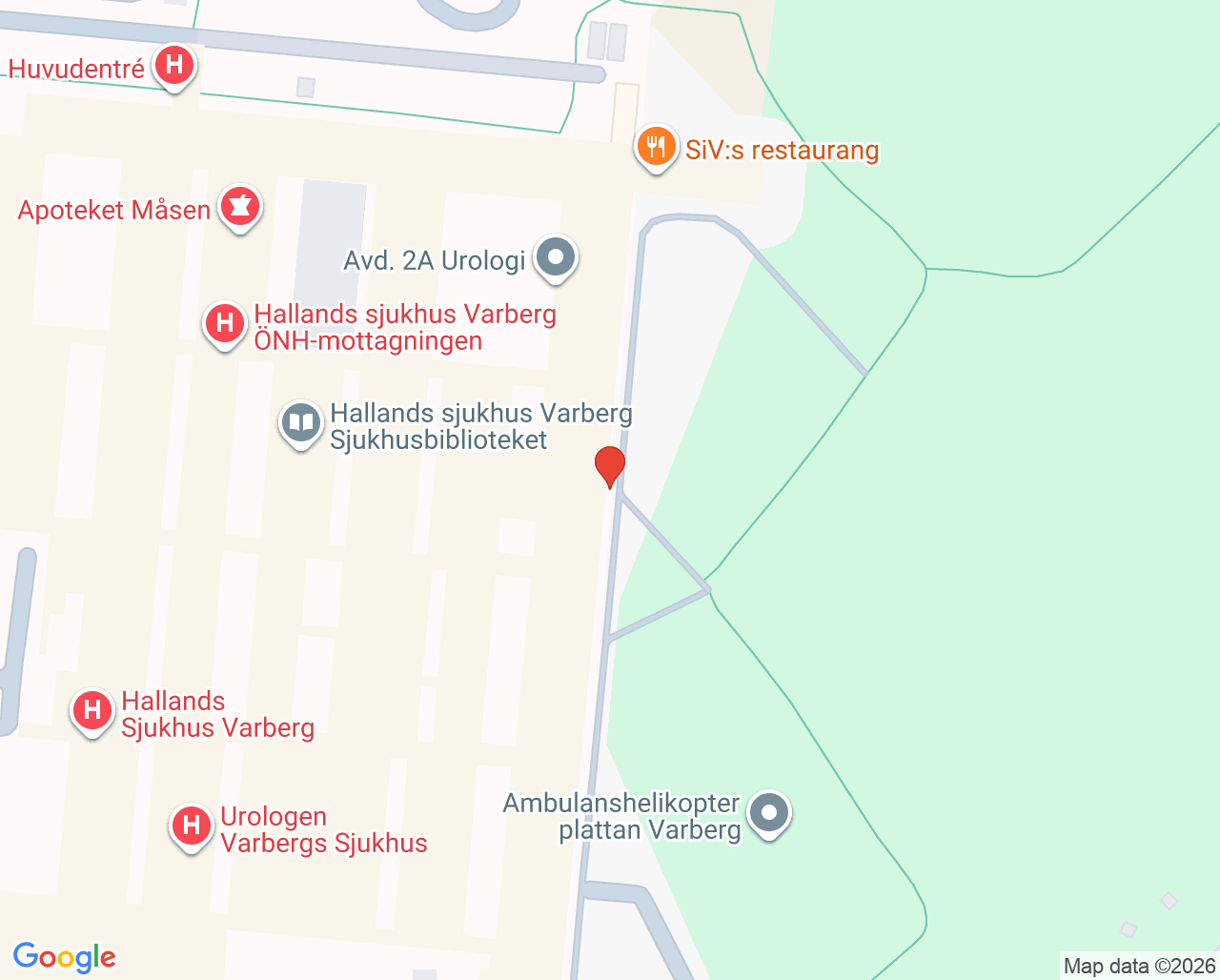 Karta till Njurmottagningen Sekretariat, Varberg